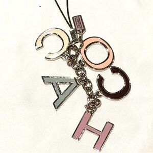 Vintage Coach Letters Pastel Keychain, Key Fob NWOT